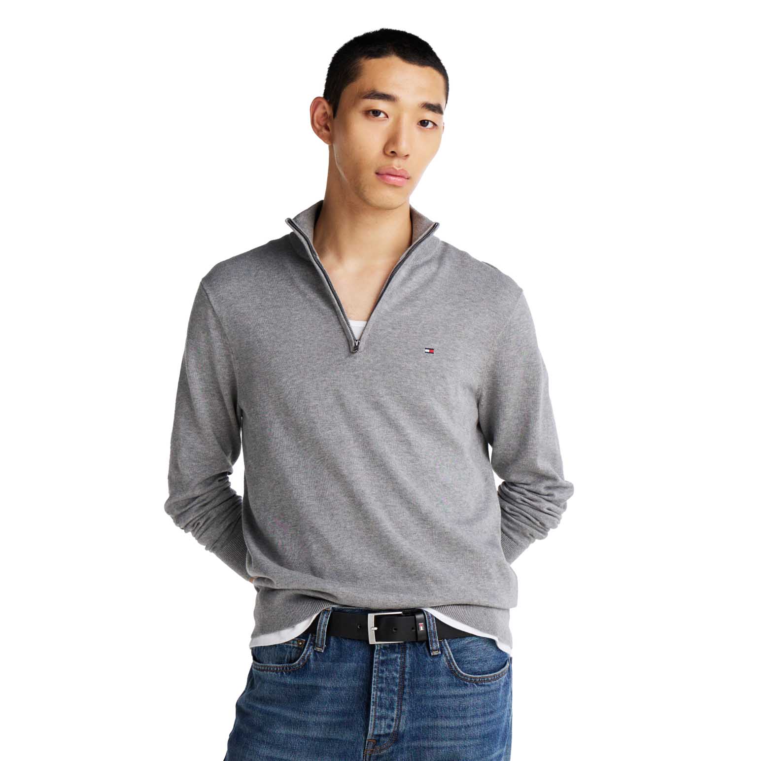Tommy Hilfiger Essential Cotton Zip Mock